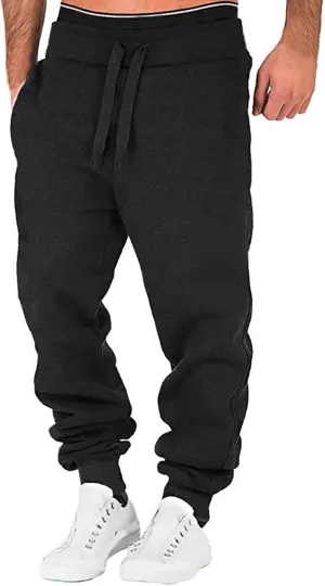 Mens Sweatpants Joggers Pants Man Sherpa Fleece Lined Sweatpants Thicken Active Jogging Workout Trousers Casual Cargo