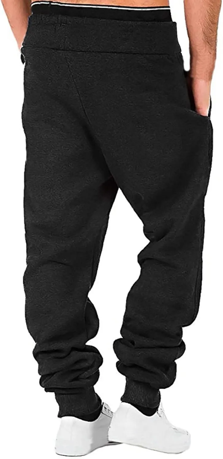 Mens Sweatpants Joggers Pants Man Sherpa Fleece Lined Sweatpants Thicken Active Jogging Workout Trousers Casual Cargo