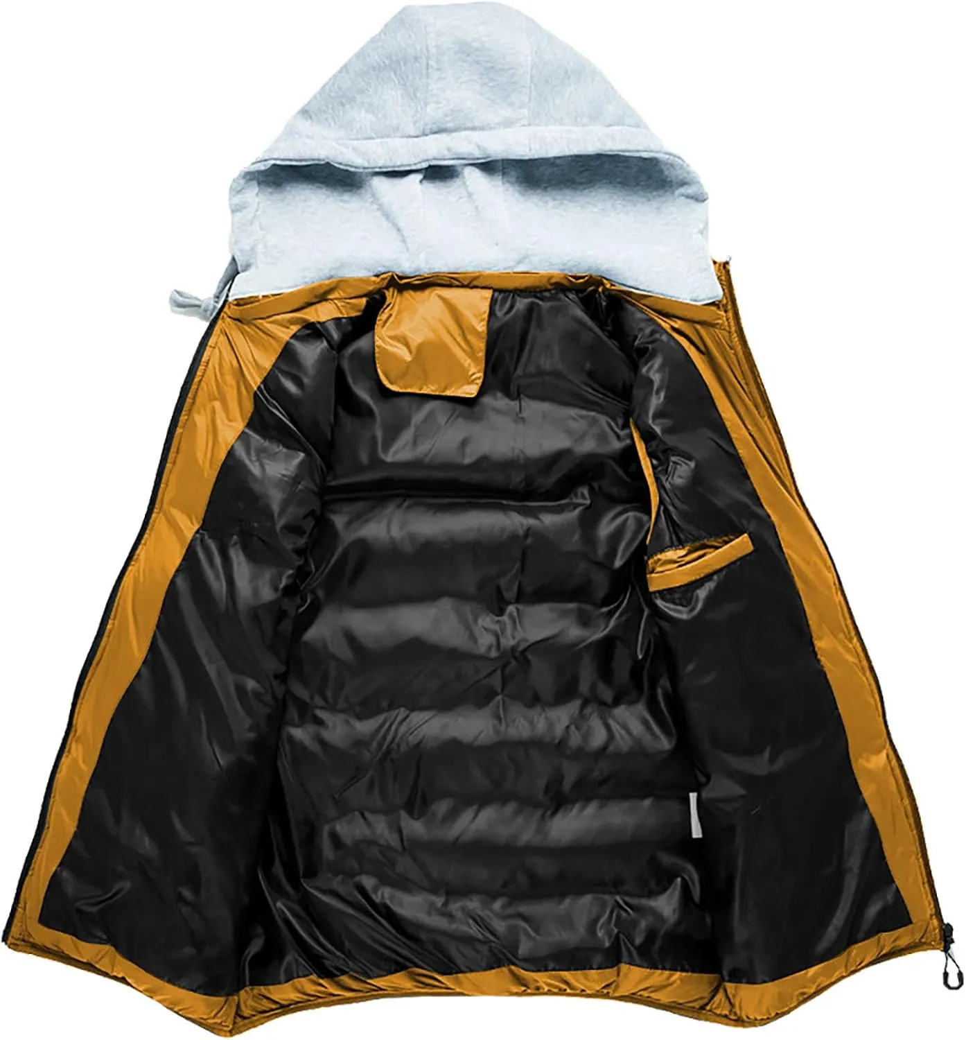 Men's Thicken Winter Warm Vest Sleeveless Padded Puffer Jacket Lightweight Windproof Hooded Vest with Removable Hood