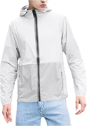 Men's UPF 50  Sun Protection Jacket Cooling Hiking Performance Shirts Hooded Lightweight Long Sleeve Fishing Shirts
