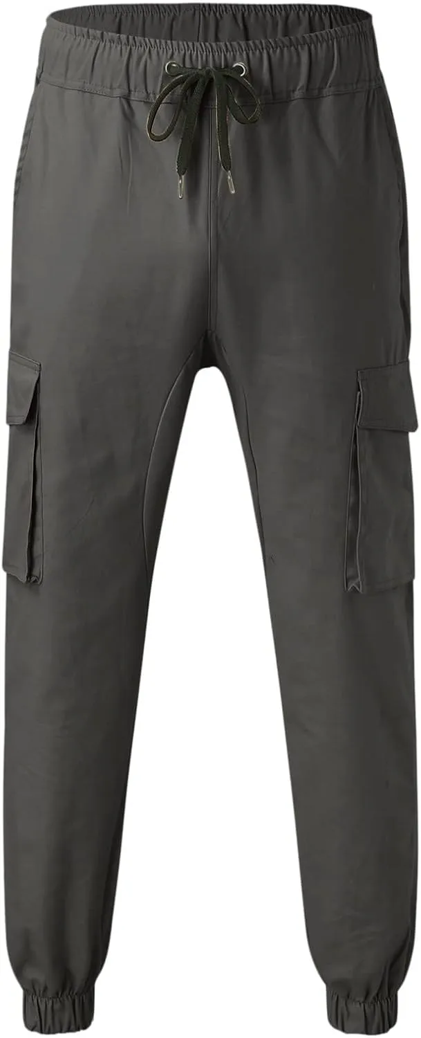 Mens Workout Cargo Sweatpants Cargo Pants Drawstring Waist Workout Outdoor Jogger Sweatpants Men Joggers Chino Cargo