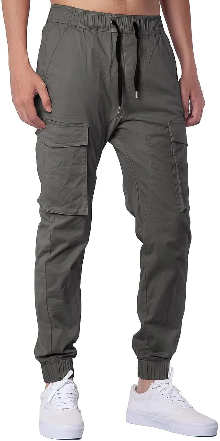 Mens Workout Cargo Sweatpants Cargo Pants Drawstring Waist Workout Outdoor Jogger Sweatpants Men Joggers Chino Cargo