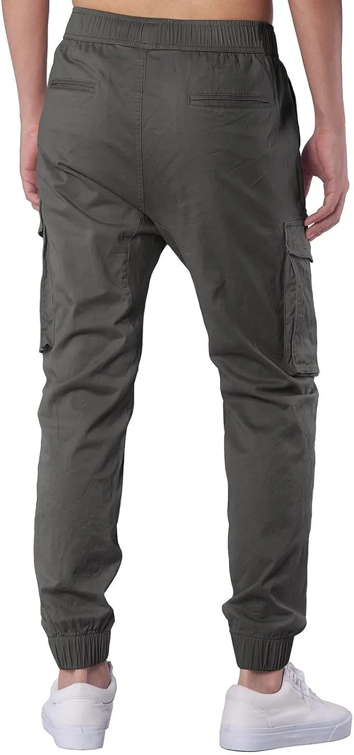 Mens Workout Cargo Sweatpants Cargo Pants Drawstring Waist Workout Outdoor Jogger Sweatpants Men Joggers Chino Cargo