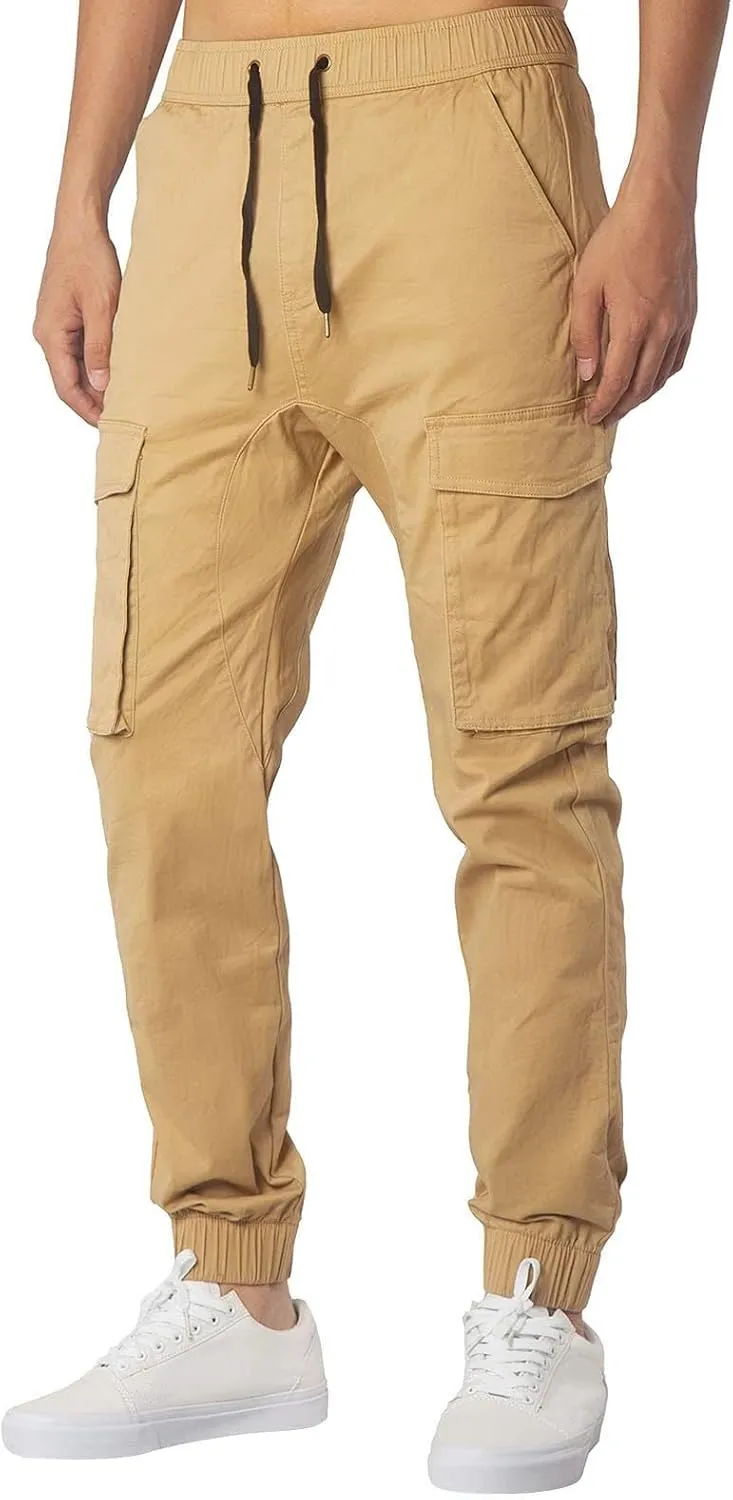 Mens Workout Cargo Sweatpants Cargo Pants Drawstring Waist Workout Outdoor Jogger Sweatpants Men Joggers Chino Cargo