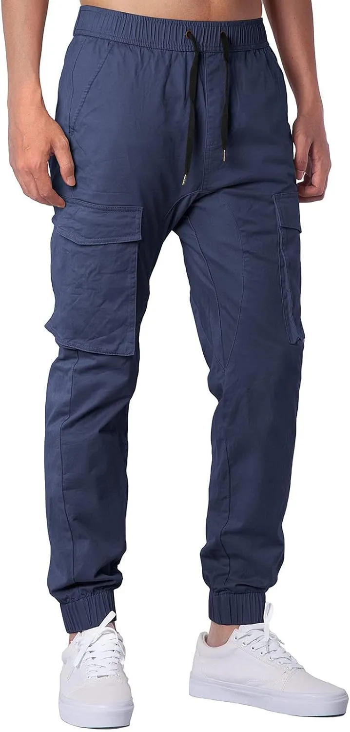 Mens Workout Cargo Sweatpants Cargo Pants Drawstring Waist Workout Outdoor Jogger Sweatpants Men Joggers Chino Cargo