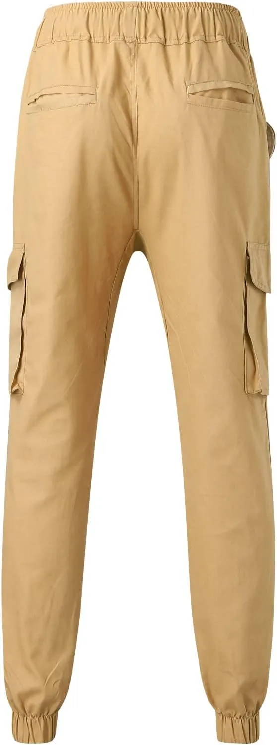 Mens Workout Cargo Sweatpants Cargo Pants Drawstring Waist Workout Outdoor Jogger Sweatpants Men Joggers Chino Cargo