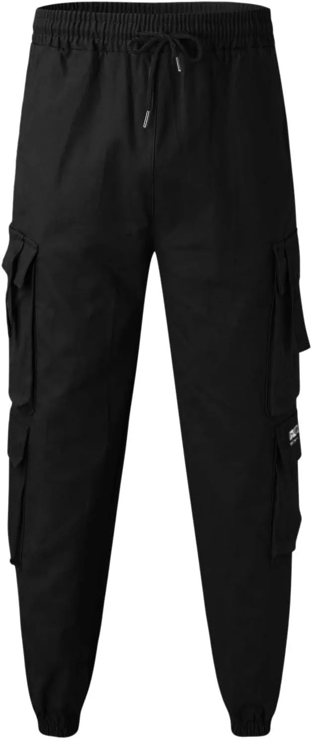 Mens Workout Cargo Sweatpants Straight-Fit Mens Cargo Pants Wild Outdoor Lightweight Mens Work Pants with Multipocket