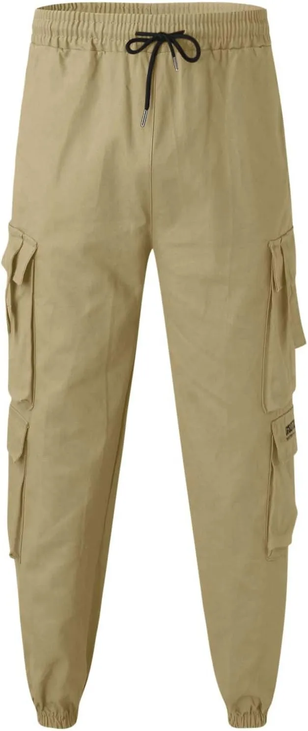 Mens Workout Cargo Sweatpants Straight-Fit Mens Cargo Pants Wild Outdoor Lightweight Mens Work Pants with Multipocket