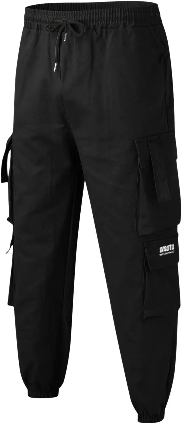 Mens Workout Cargo Sweatpants Straight-Fit Mens Cargo Pants Wild Outdoor Lightweight Mens Work Pants with Multipocket
