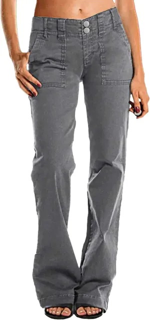 Mid Rise Jeans for Women Wid Leg Straight Leg Flare Pants Trendy