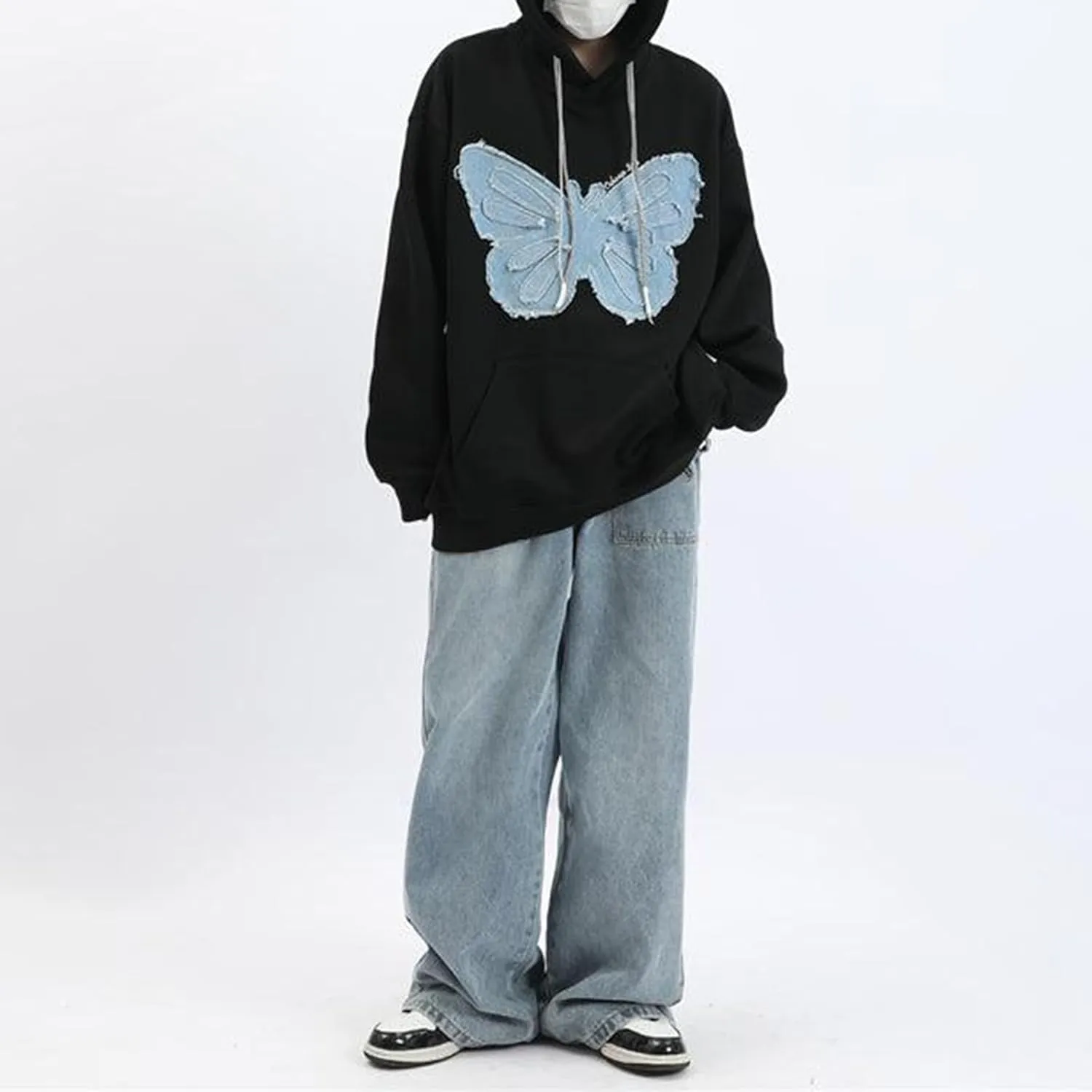 Mxiqqpltky Womens Graphic Hoodies Letter Print Long Sleeve Streetwear Hooded Sweatshirt Y2K Oversized Pullovers With Pocket
