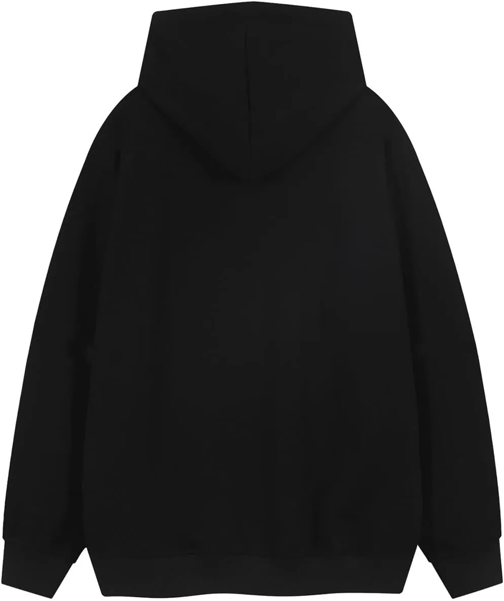 Mxiqqpltky Womens Graphic Hoodies Letter Print Long Sleeve Streetwear Hooded Sweatshirt Y2K Oversized Pullovers With Pocket