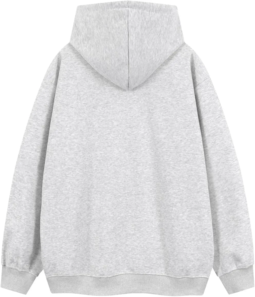 Mxiqqpltky Womens Graphic Hoodies Letter Print Long Sleeve Streetwear Hooded Sweatshirt Y2K Oversized Pullovers With Pocket