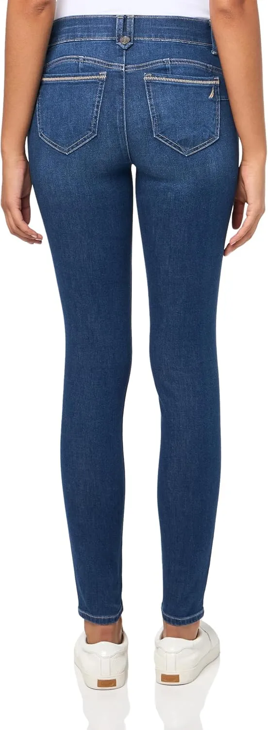 Nautica Women's High Rise Skinny Mid Rise Jeans