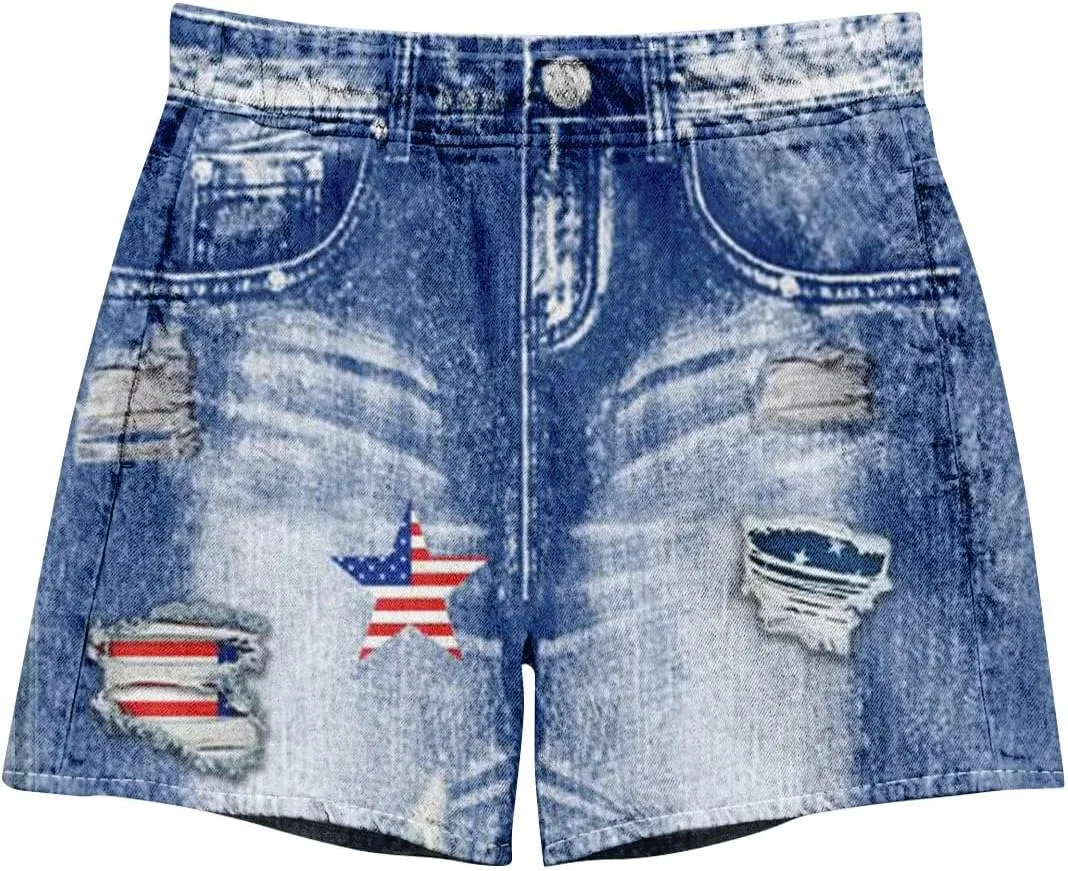 NBXNZWF Jean Shorts for Women High Waisted 2025 Summer Casual Denim Shorts Straight Leg Ripped Stretchy Jorts with Pockets