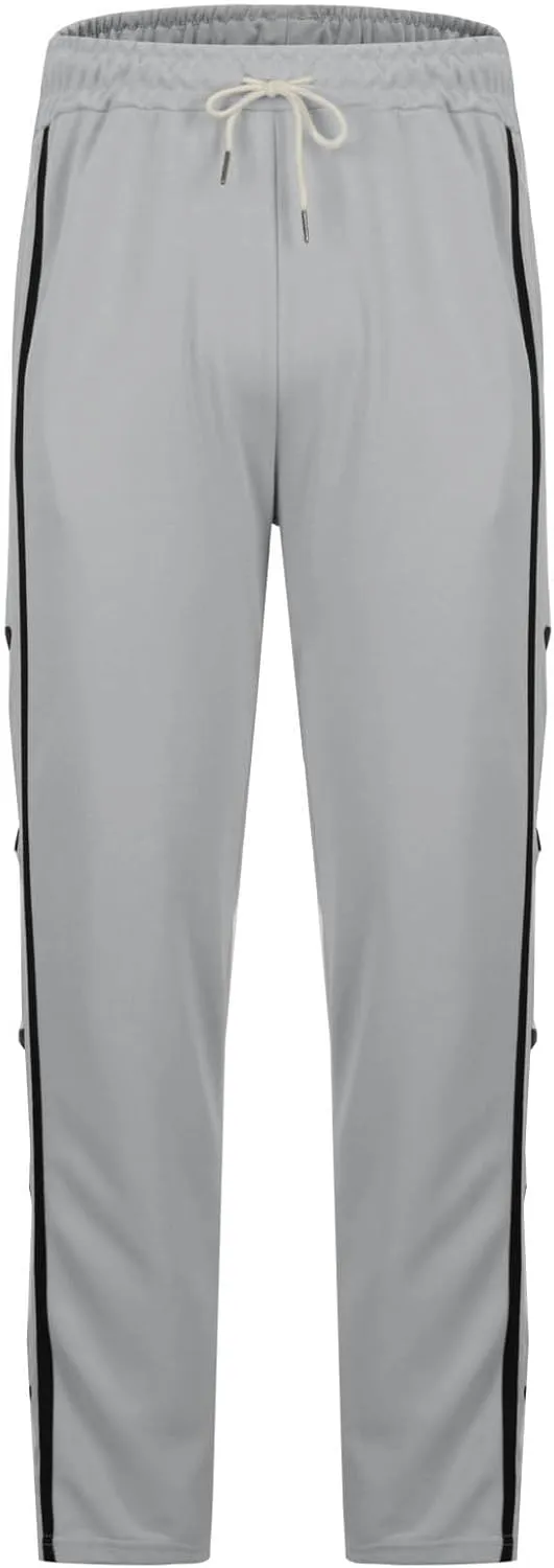 Oversized Pants for Men Side Double Button Sweatpant Soft Loose Fit Straight Leg Trousers Running Track Pants