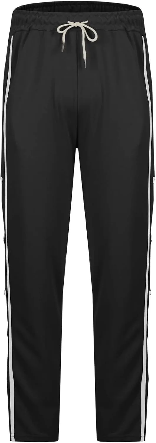 Oversized Pants for Men Side Double Button Sweatpant Soft Loose Fit Straight Leg Trousers Running Track Pants