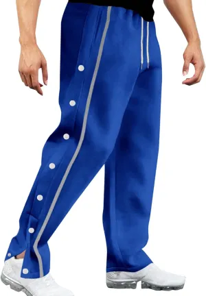 Oversized Pants for Men Side Double Button Sweatpant Soft Loose Fit Straight Leg Trousers Running Track Pants