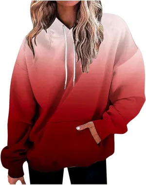 Oversized Sweatshirt for Women Drawstring Tie Dye Hoodies Caual Shirts Pullover Hooded Sweatshirt 2024 Fall