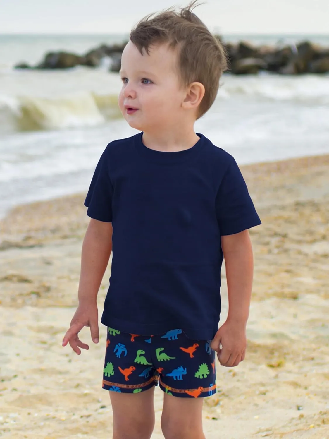Poroka Toddlers and Boys' Short-Sleeve T-Shirts Cotton Crew Neck Tee Baby Short-Solid Pocket T-Shirts with Pocket 4 Pack