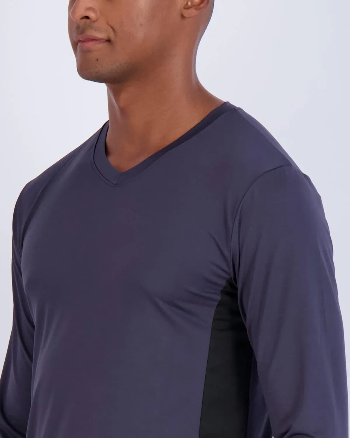 Real Essentials 4 Pack: Men's Dry Fit Long Sleeve V-Neck Active T-Shirt - Athletic Outdoor UPF 50  (Available in Big & Tall)
