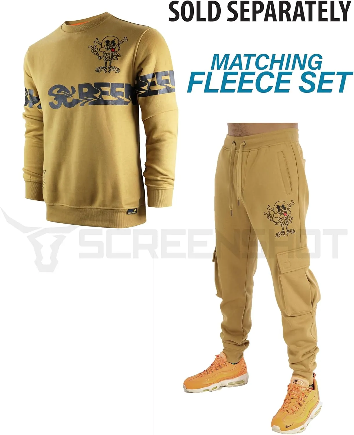 SCREENSHOT CREWNECK 3202 Mens Urban Streetwear NYC Graffiti Hip Hop Fleece Pullover Active Fashion Crew Neck Sweatshirt Top