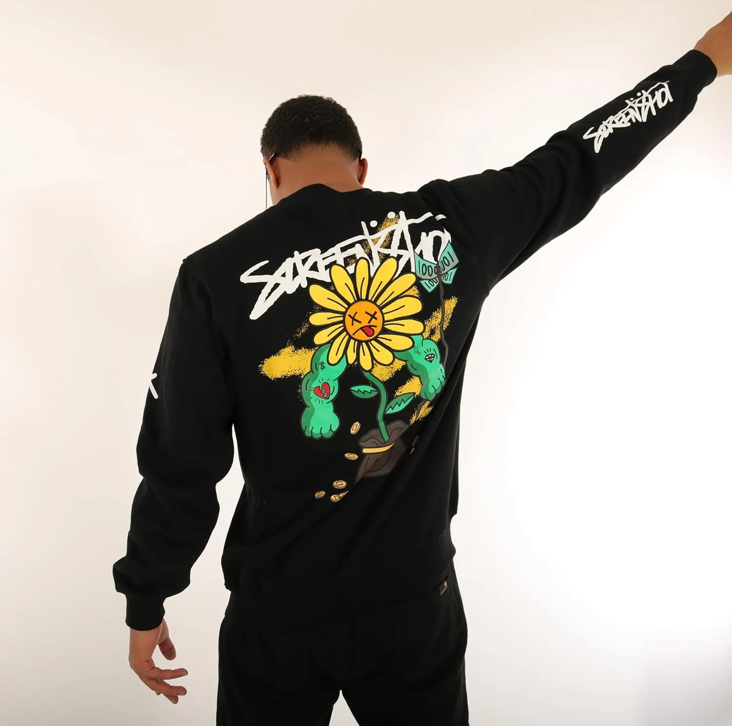 SCREENSHOT CREWNECK 3202 Mens Urban Streetwear NYC Graffiti Hip Hop Fleece Pullover Active Fashion Crew Neck Sweatshirt Top