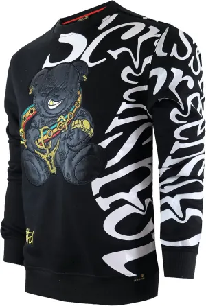 SCREENSHOT CREWNECK 3202 Mens Urban Streetwear NYC Graffiti Hip Hop Fleece Pullover Active Fashion Crew Neck Sweatshirt Top