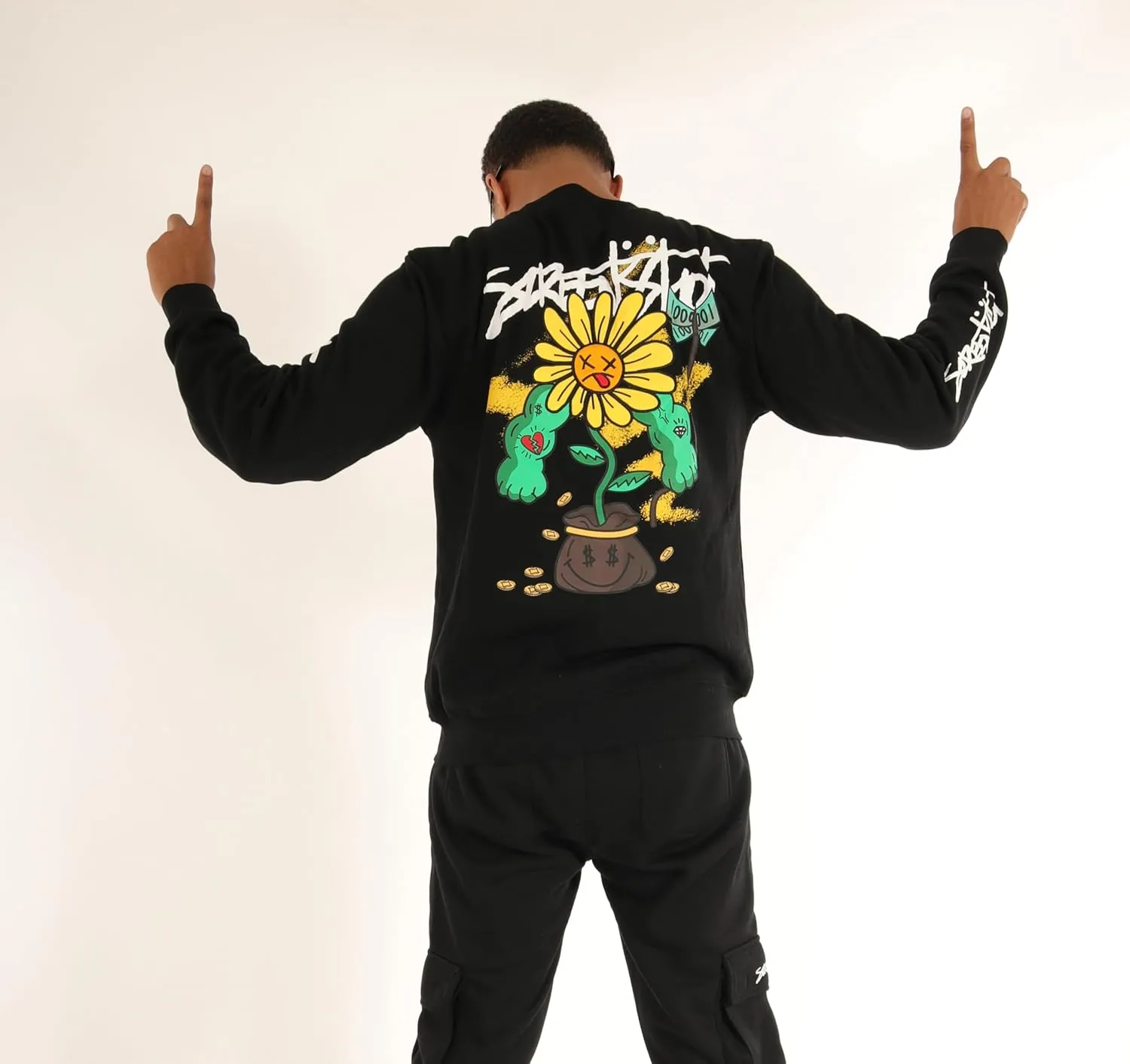 SCREENSHOT CREWNECK 3202 Mens Urban Streetwear NYC Graffiti Hip Hop Fleece Pullover Active Fashion Crew Neck Sweatshirt Top