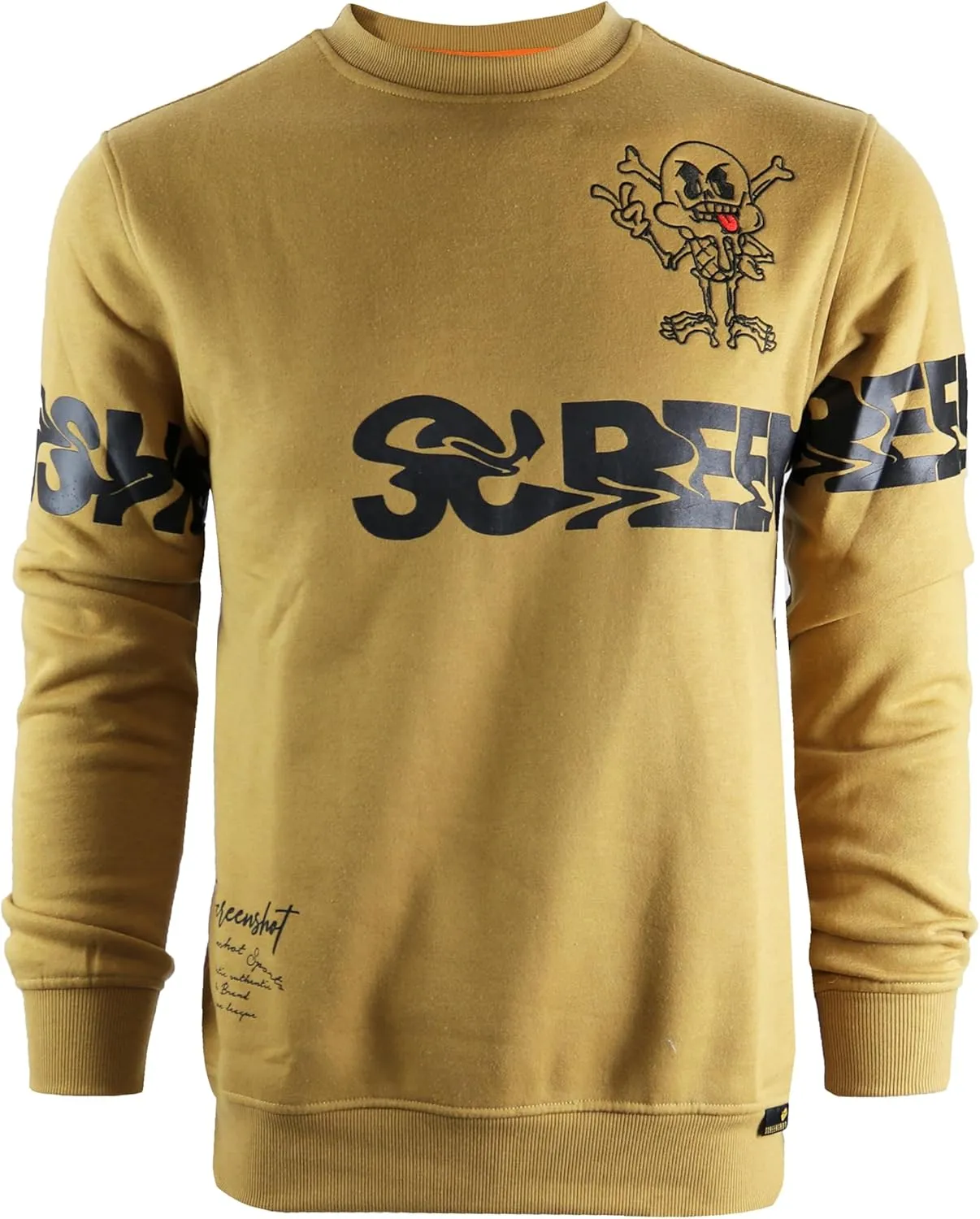 SCREENSHOT CREWNECK 3202 Mens Urban Streetwear NYC Graffiti Hip Hop Fleece Pullover Active Fashion Crew Neck Sweatshirt Top