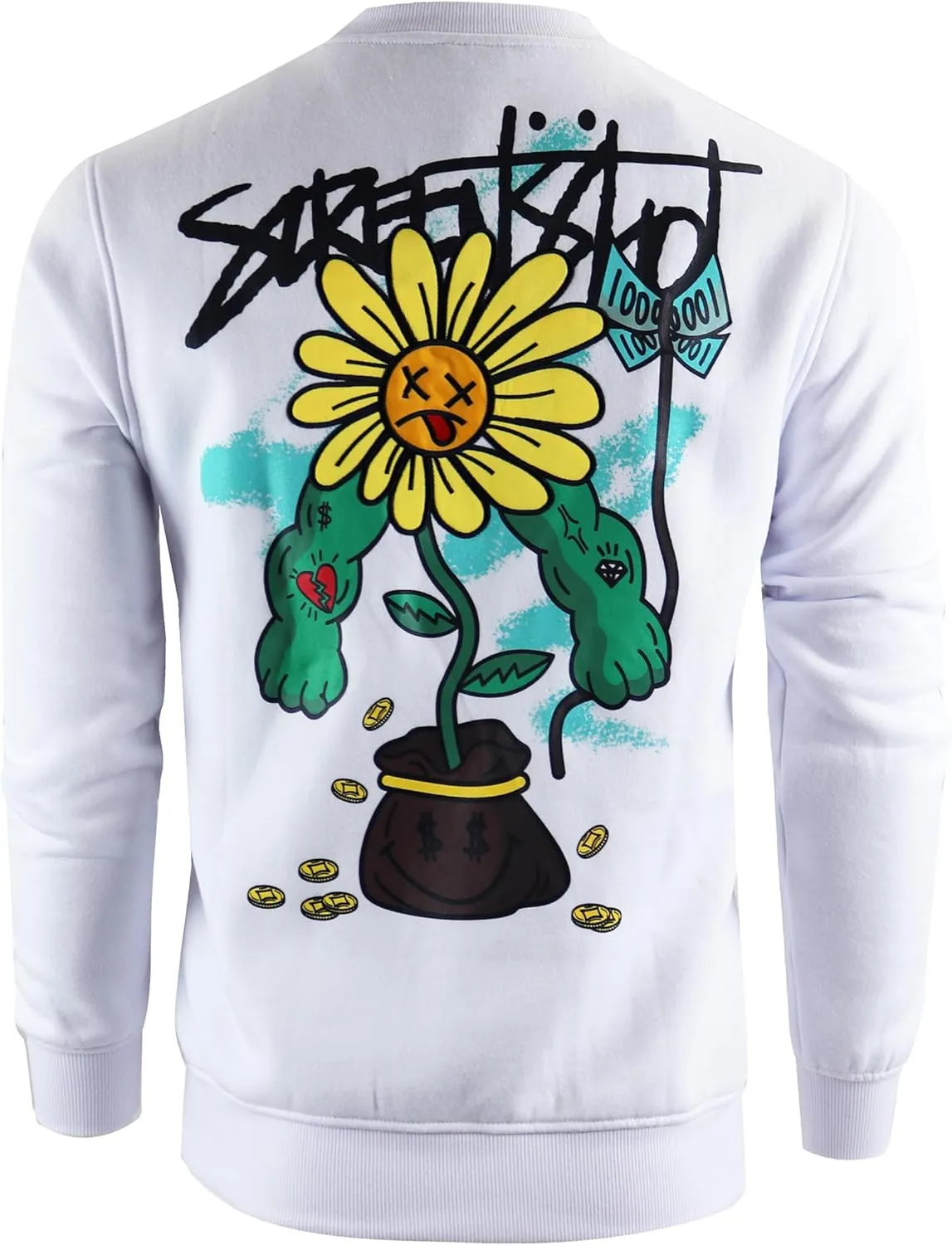 SCREENSHOT CREWNECK 3202 Mens Urban Streetwear NYC Graffiti Hip Hop Fleece Pullover Active Fashion Crew Neck Sweatshirt Top
