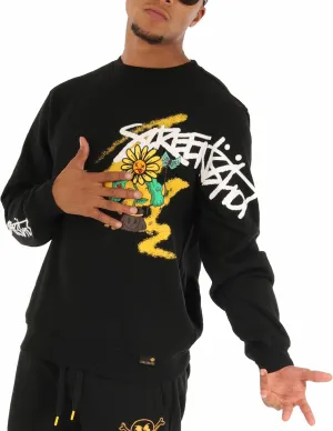 SCREENSHOT CREWNECK 3202 Mens Urban Streetwear NYC Graffiti Hip Hop Fleece Pullover Active Fashion Crew Neck Sweatshirt Top