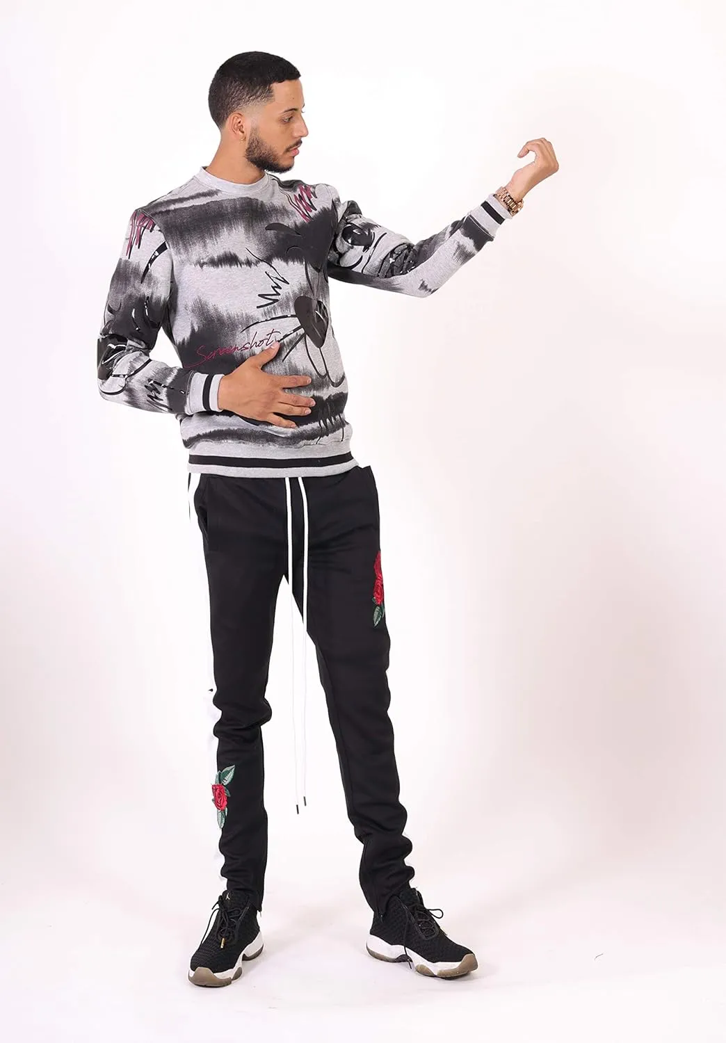 SCREENSHOT CREWNECK 9102 Mens Urban Hip Hop Premium Fleece - Pullover Activewear Street Fashion Crew Neack Sweatshirt