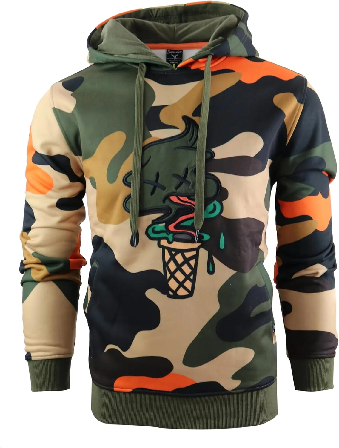 SCREENSHOT-FLEECE HOODIE 4202 Mens Urban Streetwear NYC Graffiti Embroidery Patch Fleece Pullover Sweatshirt Hoodie
