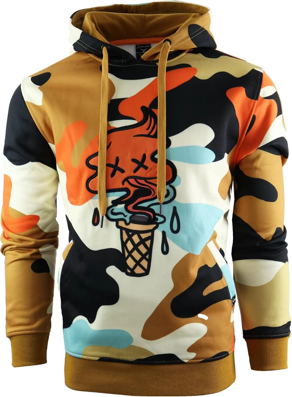 SCREENSHOT-FLEECE HOODIE 4202 Mens Urban Streetwear NYC Graffiti Embroidery Patch Fleece Pullover Sweatshirt Hoodie
