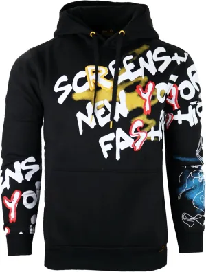 SCREENSHOT-FLEECE HOODIE 4202 Mens Urban Streetwear NYC Graffiti Embroidery Patch Fleece Pullover Sweatshirt Hoodie