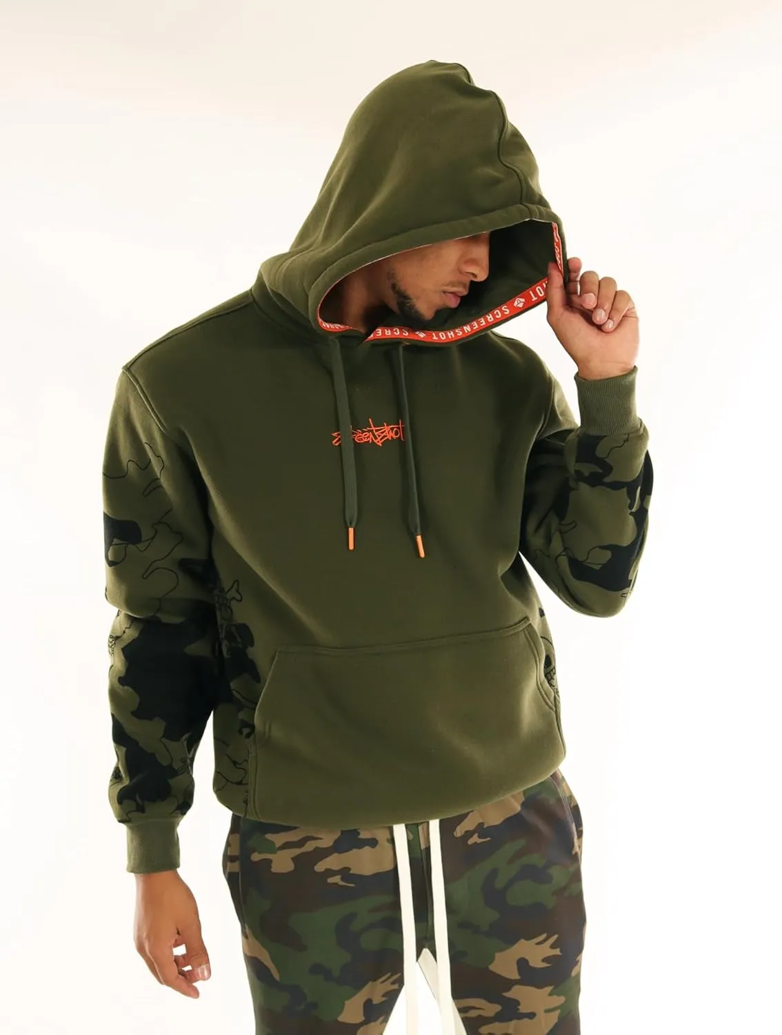 SCREENSHOT-FLEECE HOODIE 4202 Mens Urban Streetwear NYC Graffiti Embroidery Patch Fleece Pullover Sweatshirt Hoodie