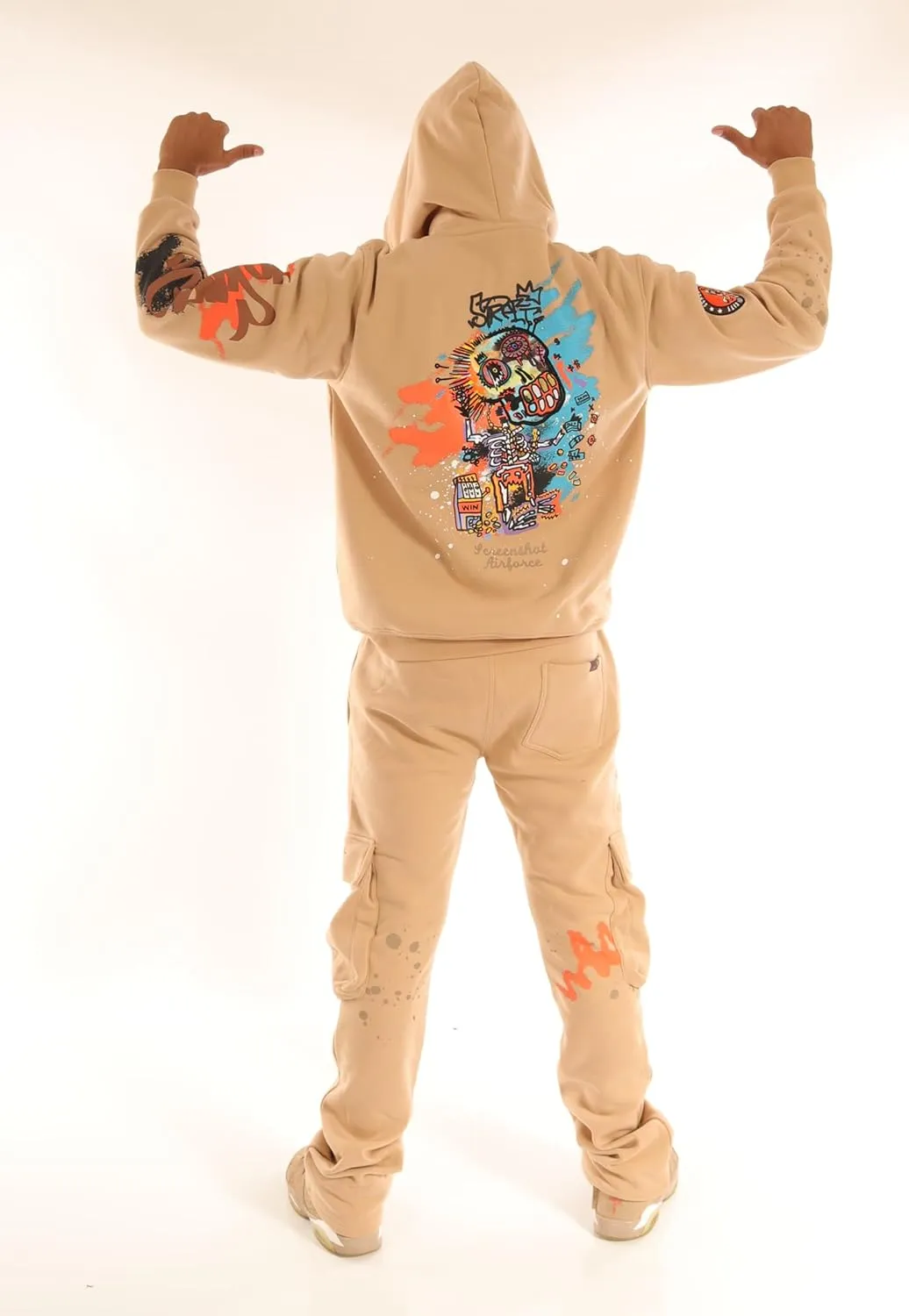 SCREENSHOT-Fleece Pants 4202 Mens Streetwear Urban Fit Fleece Pants - Stacked Fit Fashion Sweatpants Ribbed Wasteband