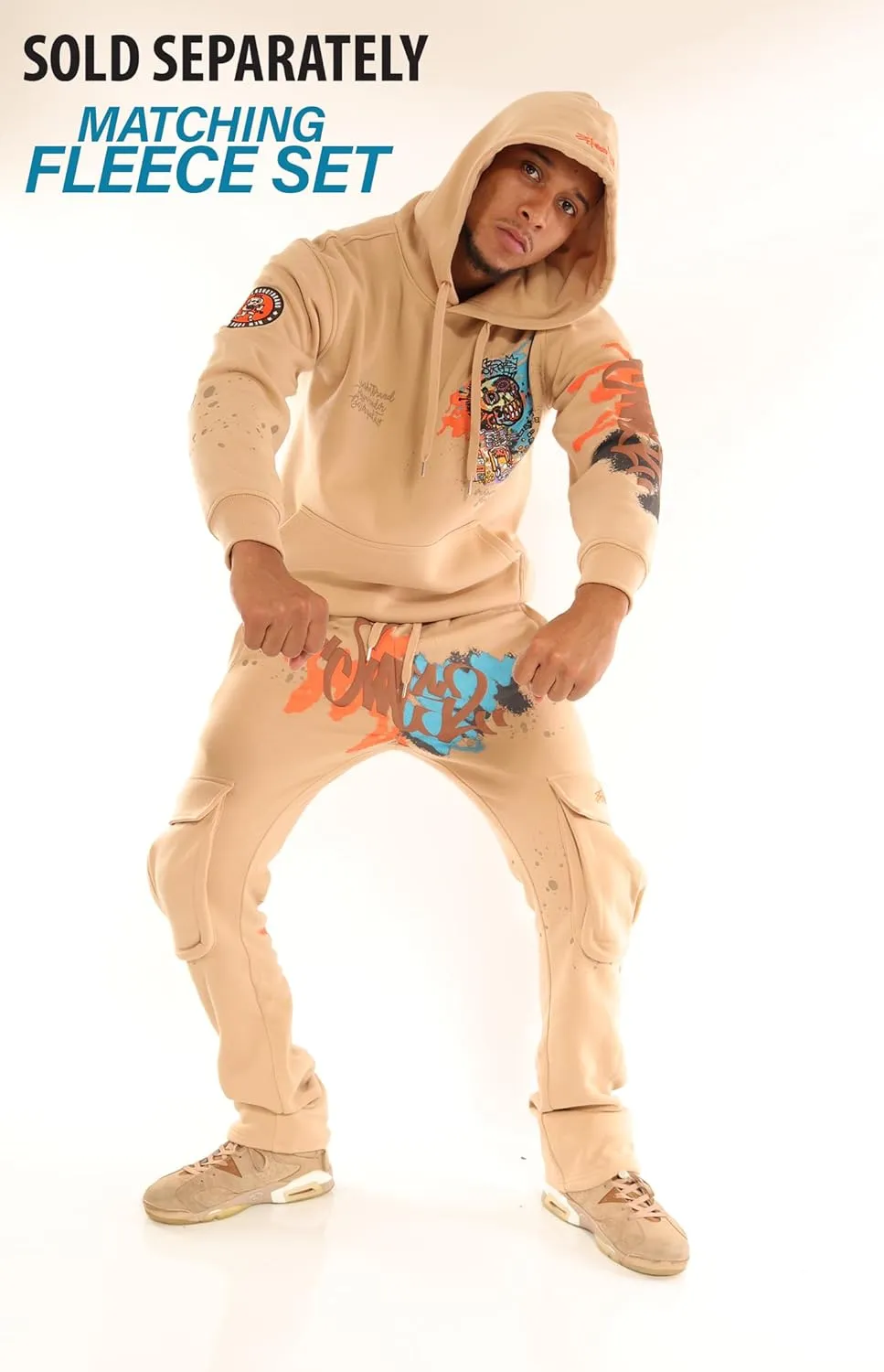 SCREENSHOT-Fleece Pants 4202 Mens Streetwear Urban Fit Fleece Pants - Stacked Fit Fashion Sweatpants Ribbed Wasteband