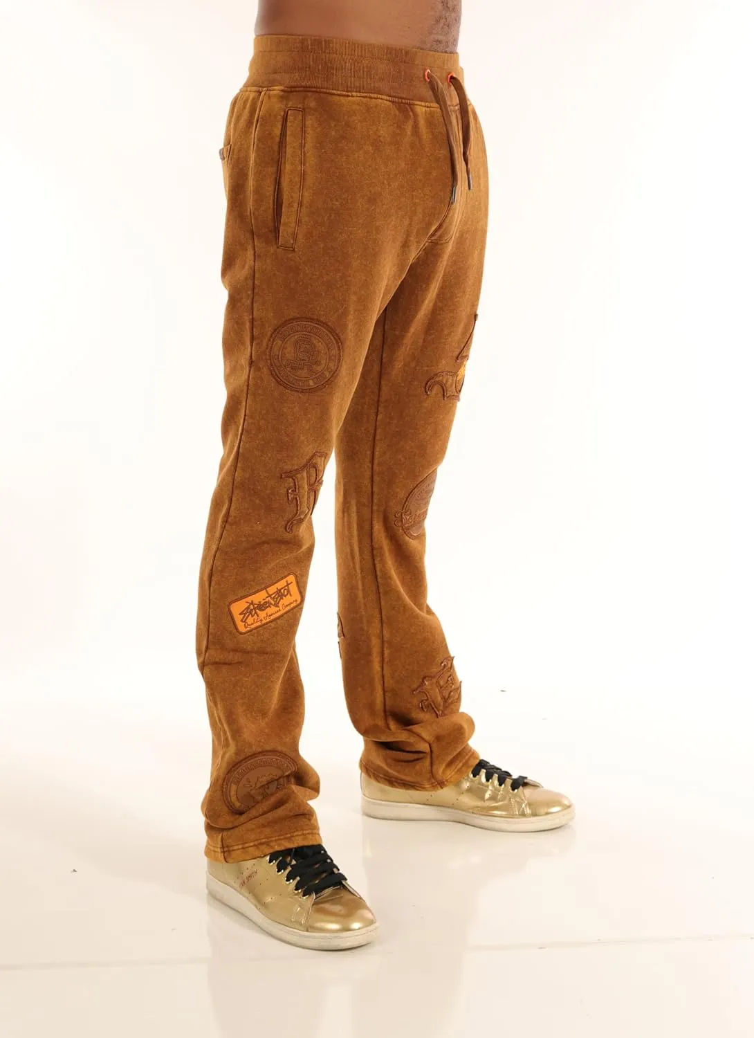 SCREENSHOT-Fleece Pants 4202 Mens Streetwear Urban Fit Fleece Pants - Stacked Fit Fashion Sweatpants Ribbed Wasteband