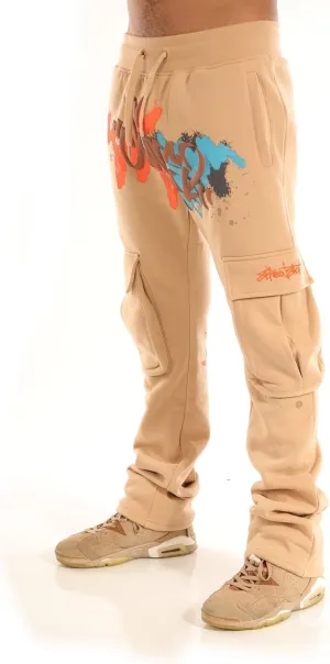SCREENSHOT-Fleece Pants 4202 Mens Streetwear Urban Fit Fleece Pants - Stacked Fit Fashion Sweatpants Ribbed Wasteband