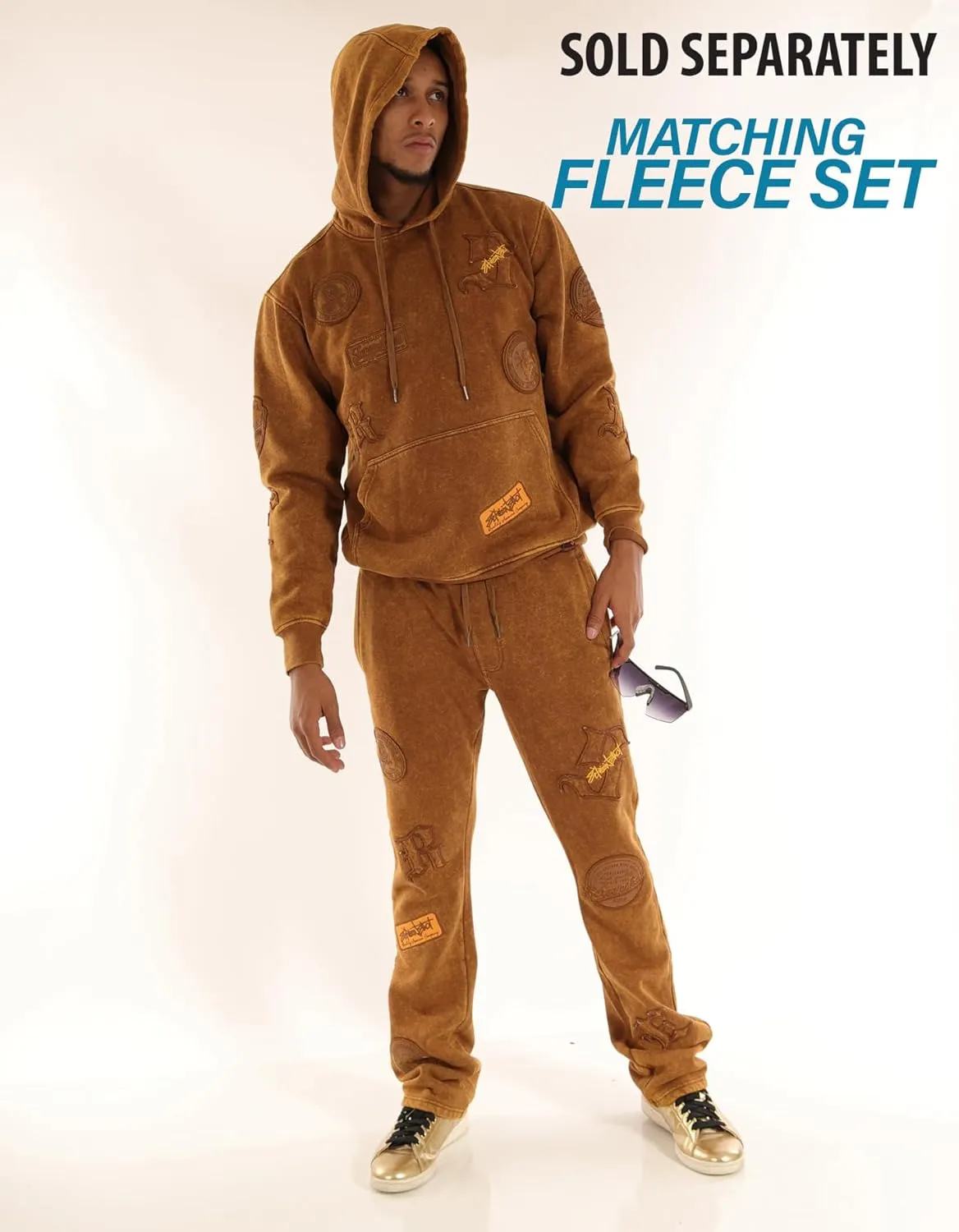 SCREENSHOT-Fleece Pants 4202 Mens Streetwear Urban Fit Fleece Pants - Stacked Fit Fashion Sweatpants Ribbed Wasteband