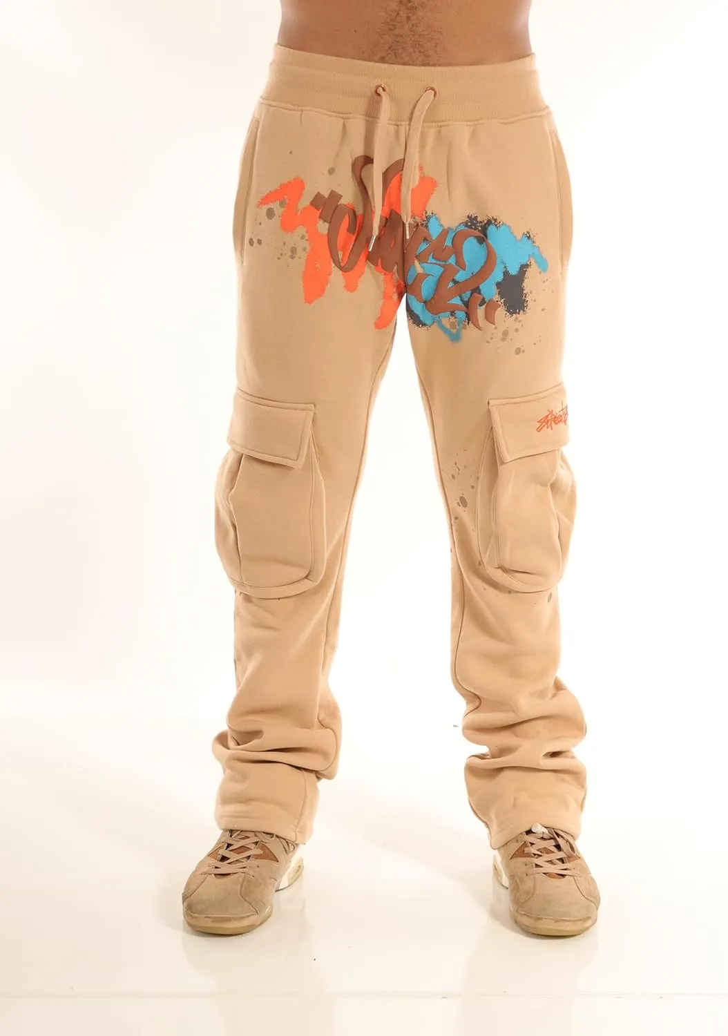 SCREENSHOT-Fleece Pants 4202 Mens Streetwear Urban Fit Fleece Pants - Stacked Fit Fashion Sweatpants Ribbed Wasteband