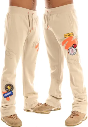 SCREENSHOT-Fleece Pants 4202 Mens Streetwear Urban Fit Fleece Pants - Stacked Fit Fashion Sweatpants Ribbed Wasteband