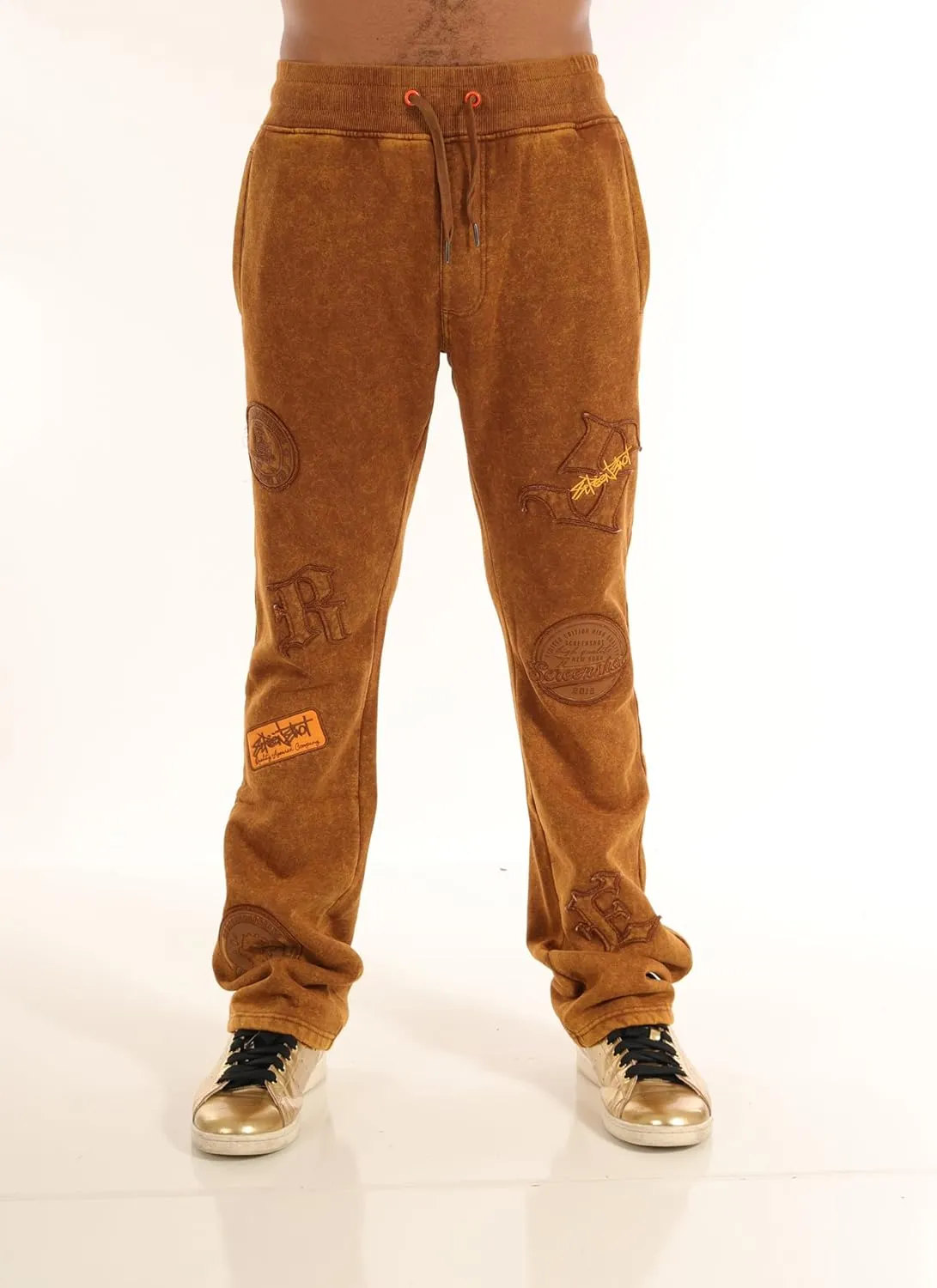SCREENSHOT-Fleece Pants 4202 Mens Streetwear Urban Fit Fleece Pants - Stacked Fit Fashion Sweatpants Ribbed Wasteband