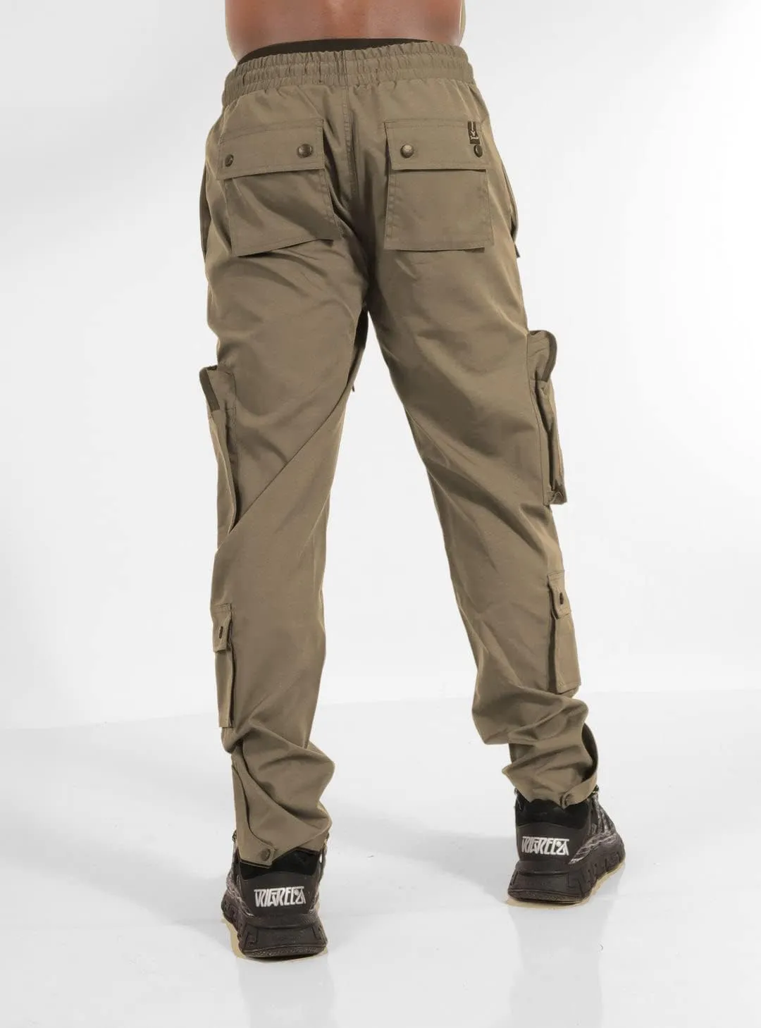 SCREENSHOT Mens Hip Hop Premium Multifunctional Utility Nylon Cargo Pants - Crisp Shell Fabric 3D Pockets Tapered Fit Bottoms