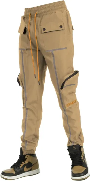 SCREENSHOT Mens Hip Hop Premium Multifunctional Utility Nylon Cargo Pants - Crisp Shell Fabric 3D Pockets Tapered Fit Bottoms