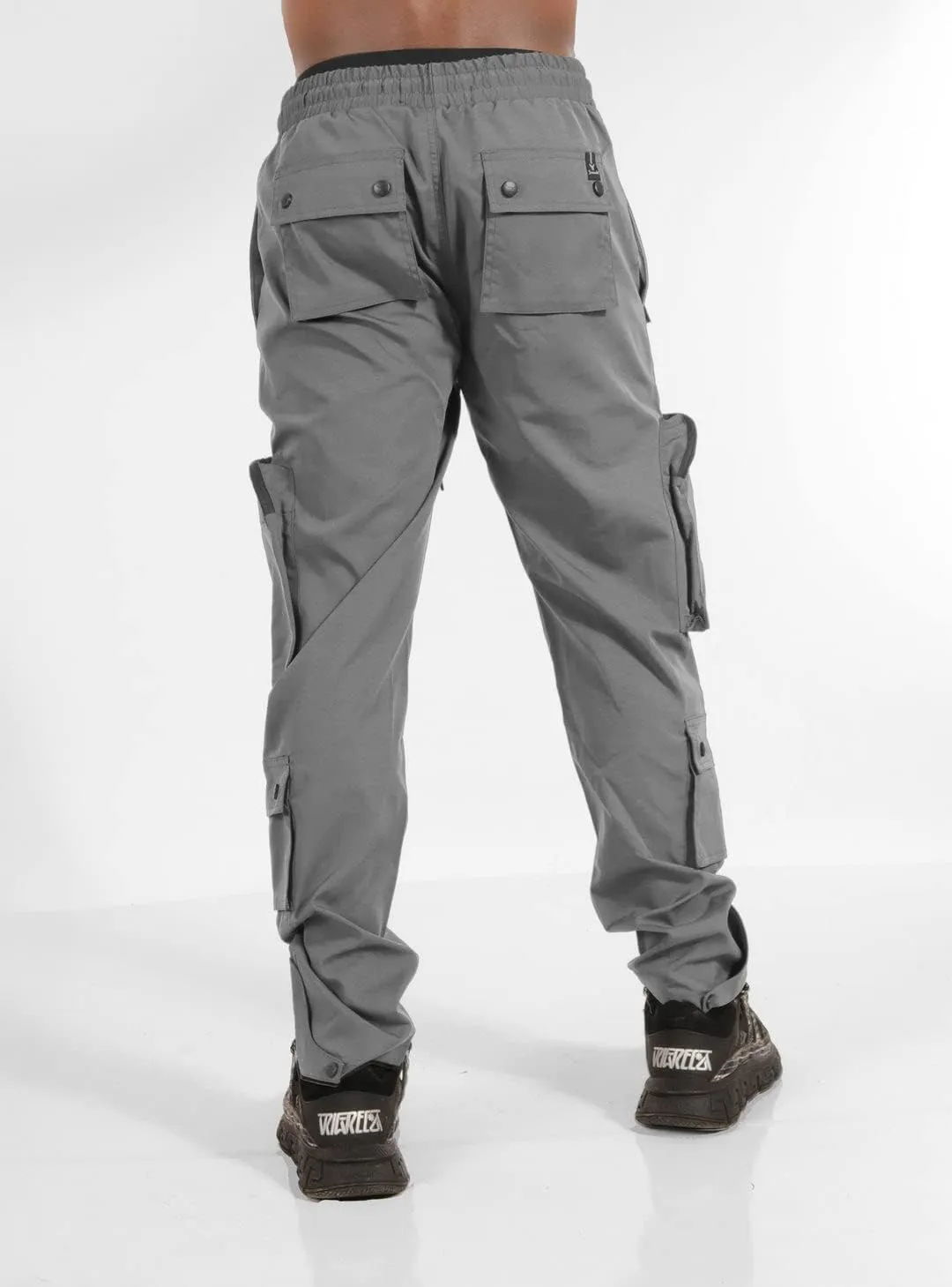 SCREENSHOT Mens Hip Hop Premium Multifunctional Utility Nylon Cargo Pants - Crisp Shell Fabric 3D Pockets Tapered Fit Bottoms