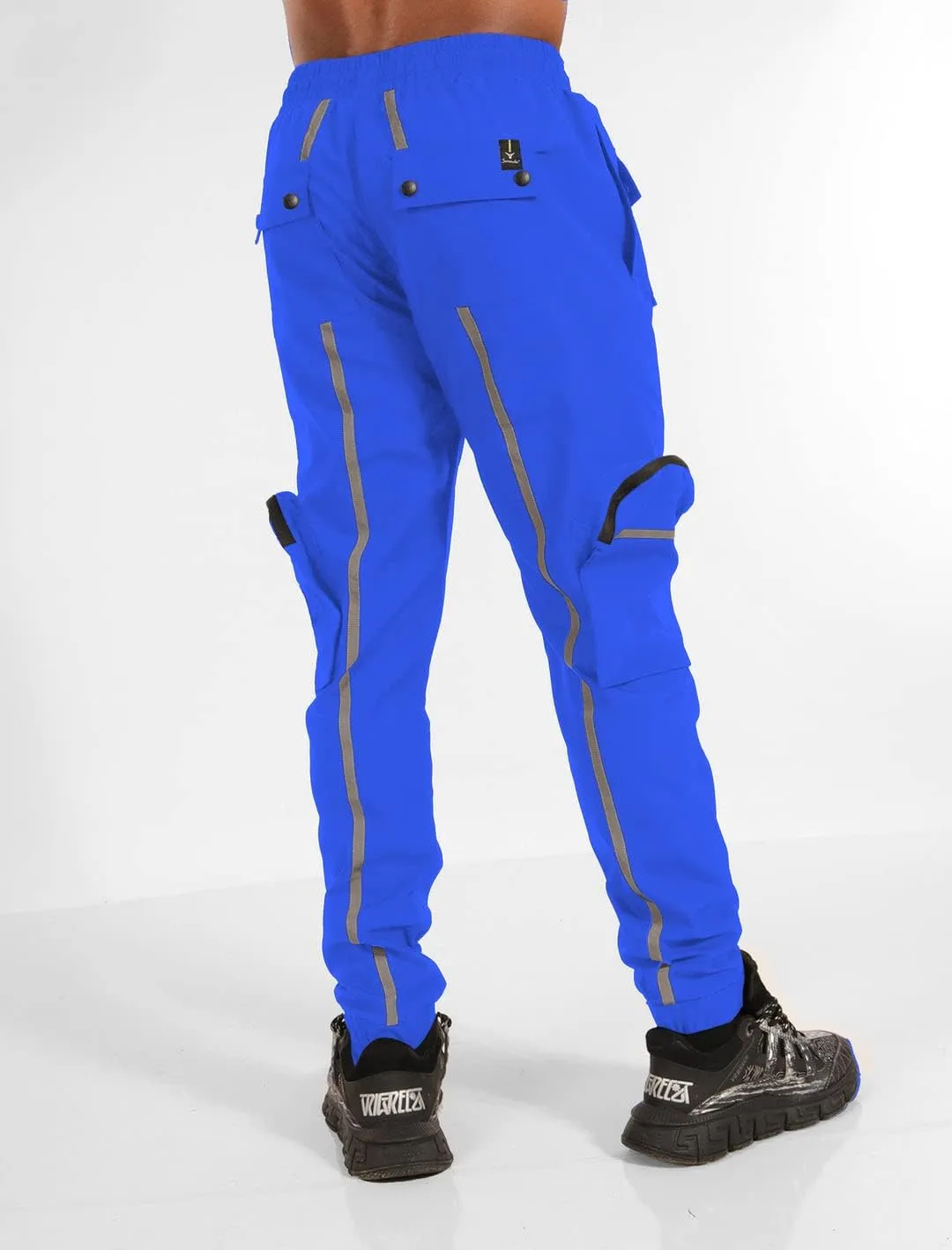 SCREENSHOT Mens Hip Hop Premium Multifunctional Utility Nylon Cargo Pants - Crisp Shell Fabric 3D Pockets Tapered Fit Bottoms