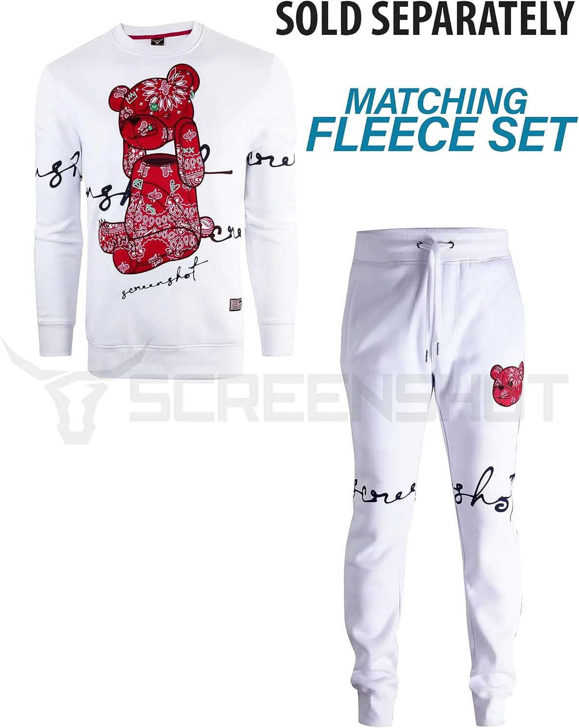 SCREENSHOT Mens Urban NYC Hip Hop Premium Fleece - Pullover Active Streetwear Fashion Crew Neck Sweatshirt